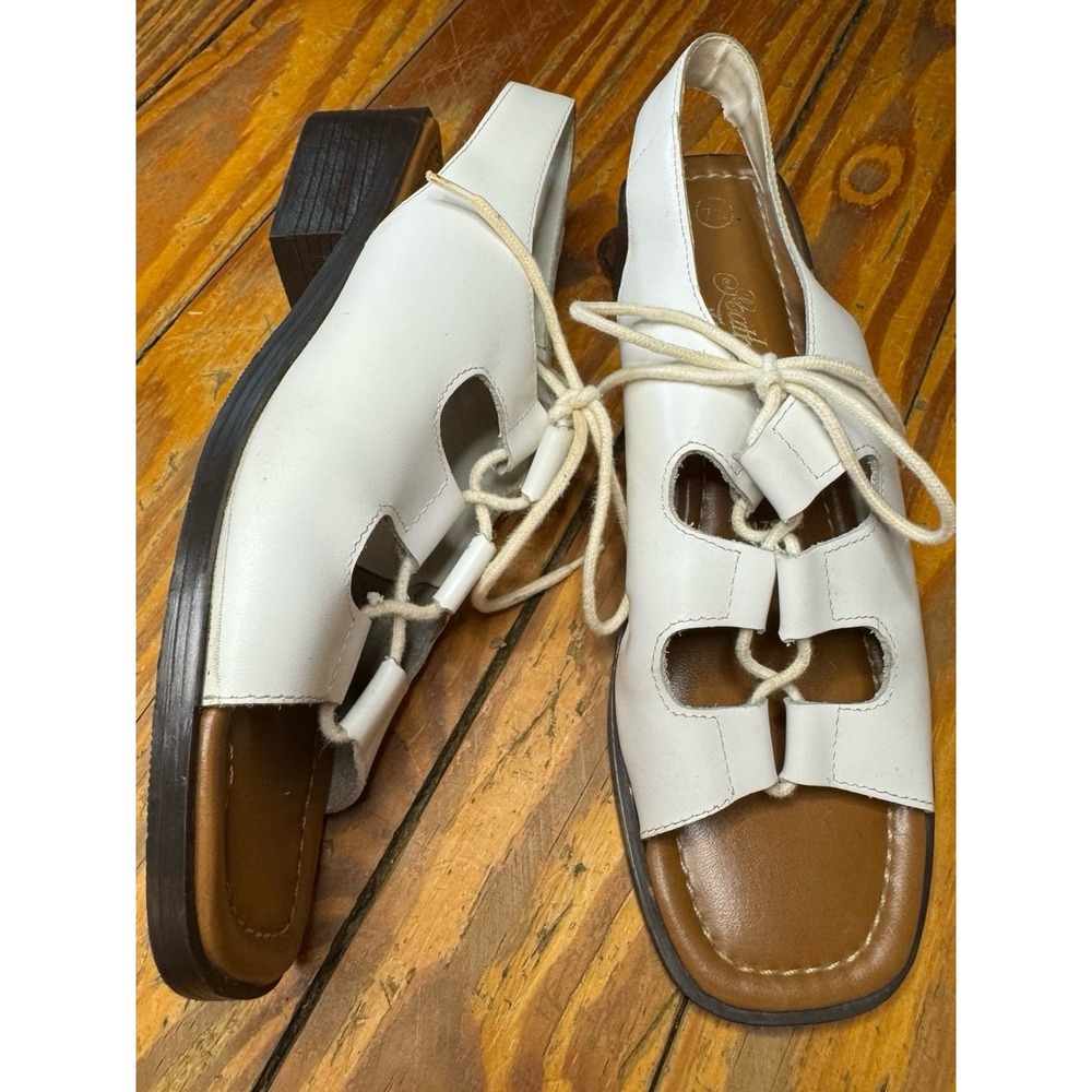 Leather‎ Craft By Fashion Tradition Lace Up Slingback Sandals Size 7.5